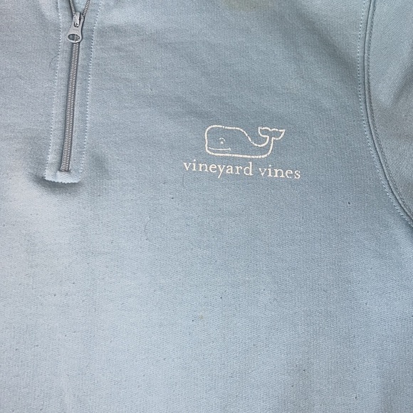Vineyard Vines Light Blue Collared Half Zip Jacket - Picture 3 of 9